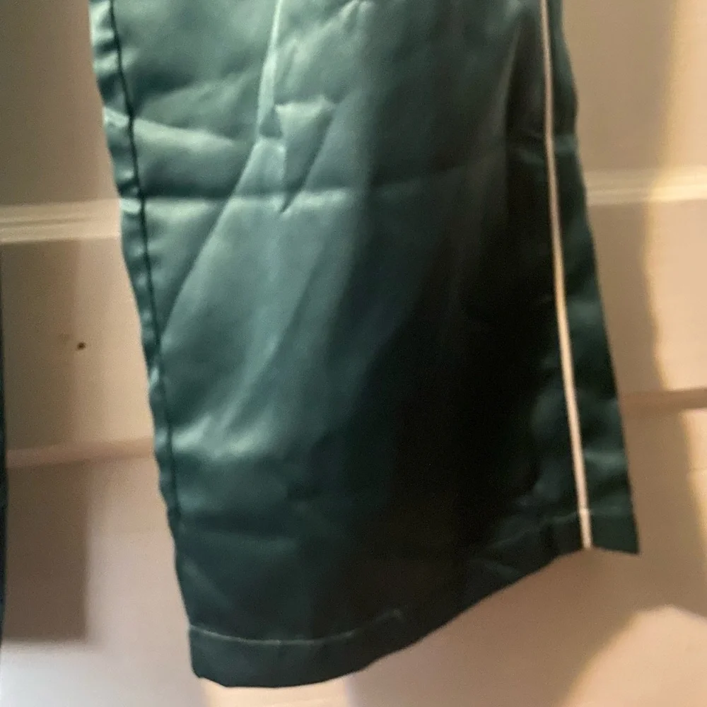 NWT! Abercrombie & Fitch Pajama Pant Satin Bottoms Green Medium - Picture 5 of 16